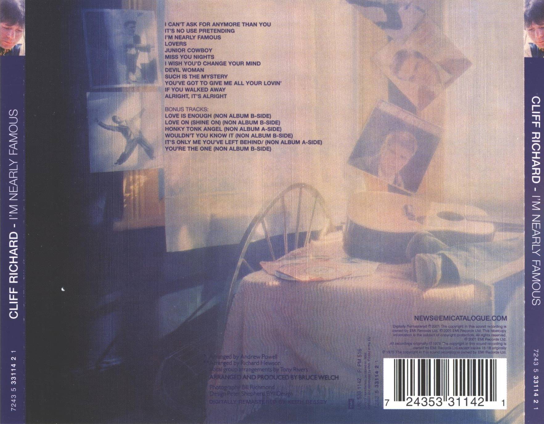 Cliff Richard Im Nearly Famous : Back